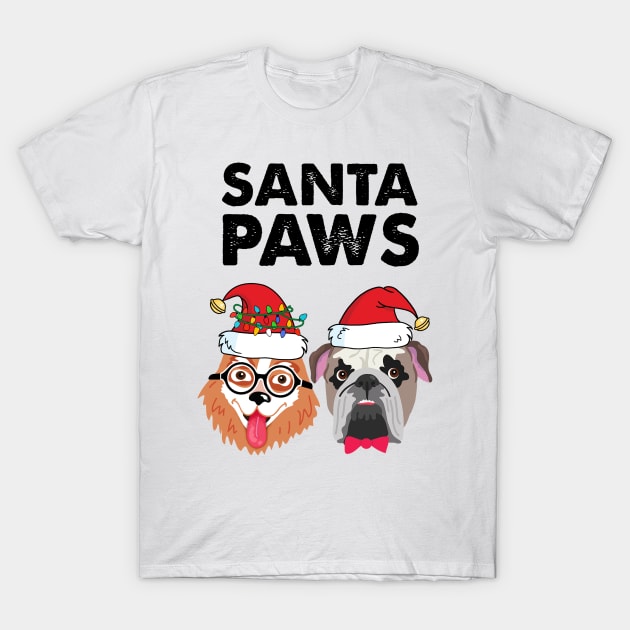 Santa Paws Christmas Dogs T-Shirt by SuperrSunday